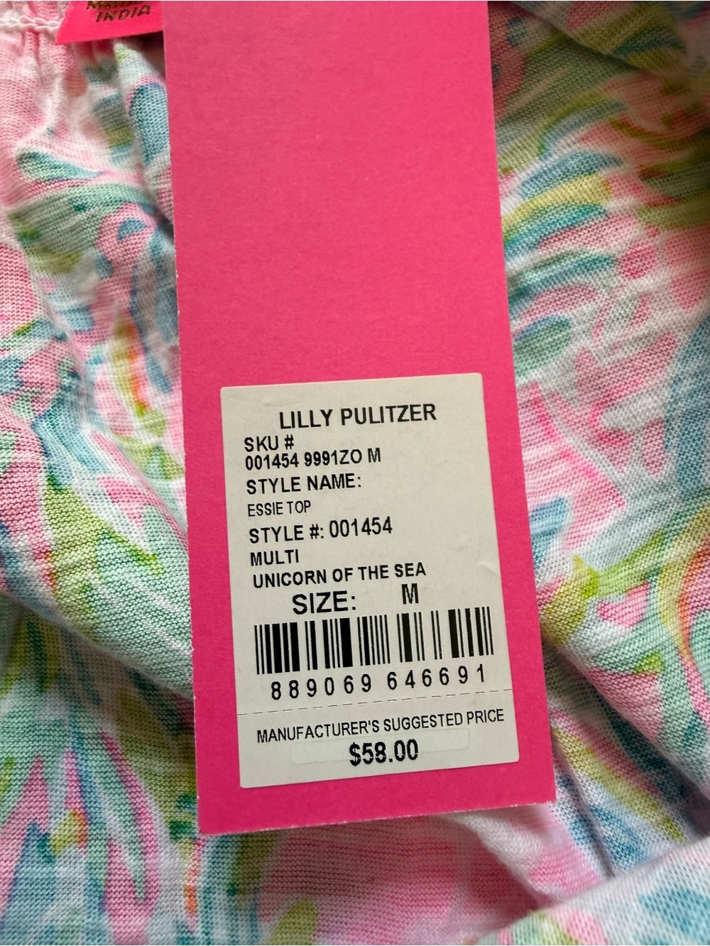 Lilly Pulitzer Essie Tank Top Unicorn of the Sea Print Medium Nwt - Picture 6 of 9